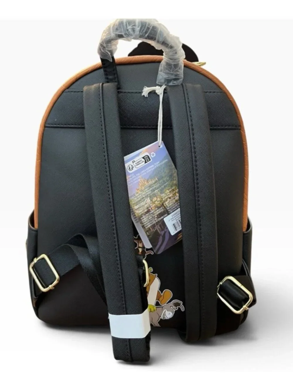 Loungefly Shrek Donkey and Puss in Boots Trio Triple Pocket Backpack NWT
